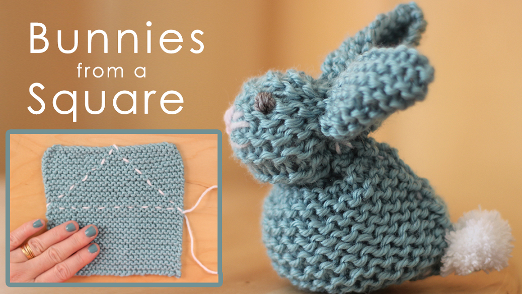 Knitted Bunnies from a Square by Kristen by Studioknitsf.com