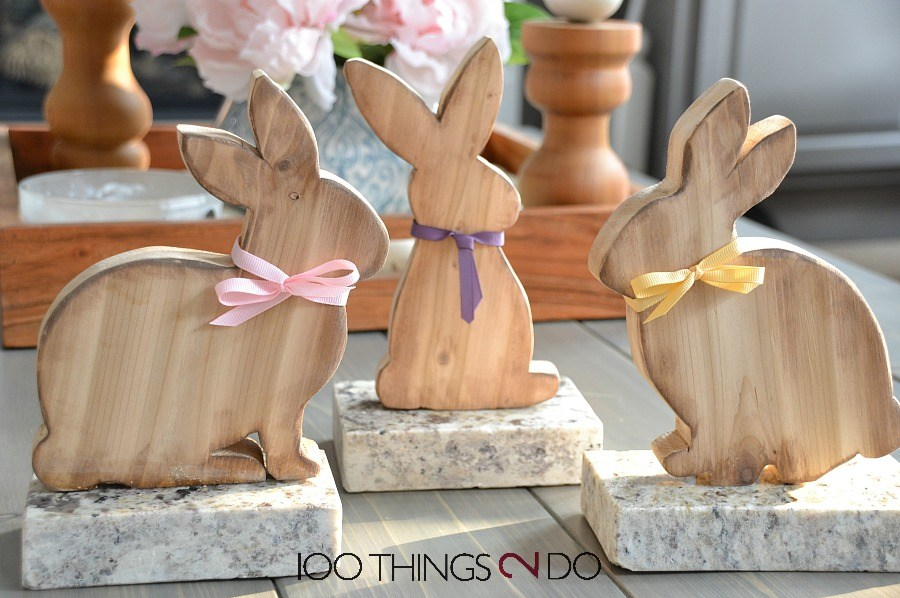 Wood Bunny Decor from Shelly at 100 things 2 do